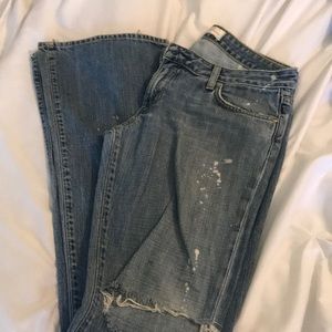 Paper denim and cloth boot cut denim